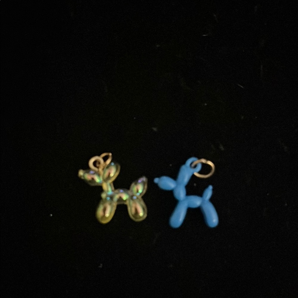 2 Balloon Dog Charms in Colors and Blue